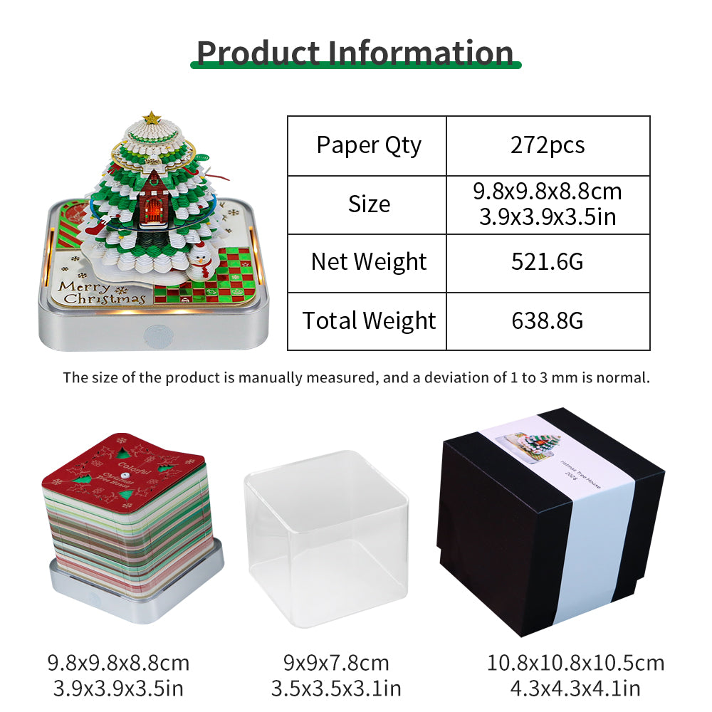 Christmas Tree Model Hidden 3D Calendar (Silver Base)
