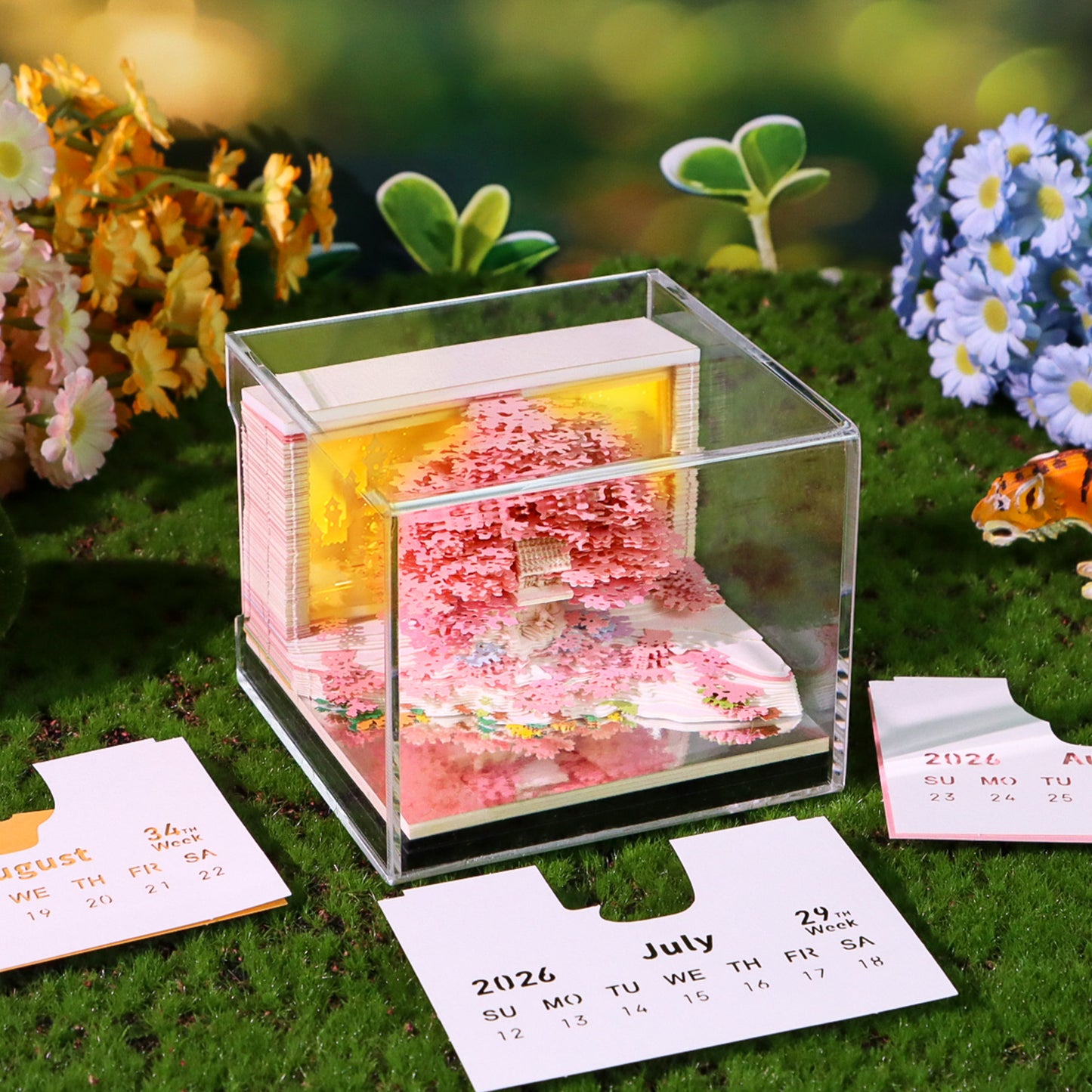 Flower Treehouse 3D Model Hand Torn Memo Pad With Weekly Calendar 2026