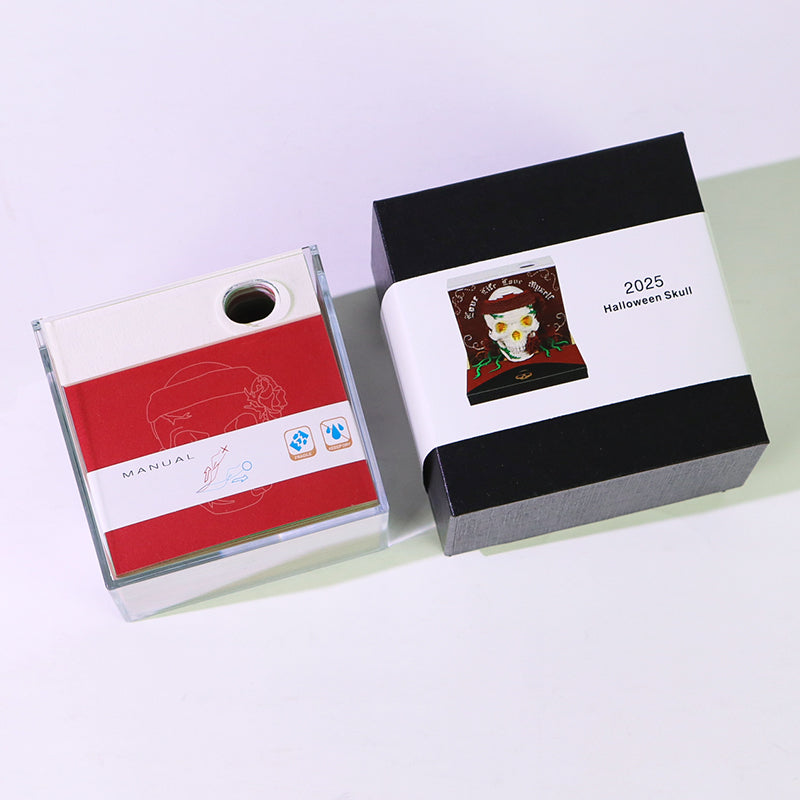 Christmas Gift Table Desk Calendar Custom Design Available Skull Head 3D Memo Pad 2026 3D Paper Craft Calendar For Gifting