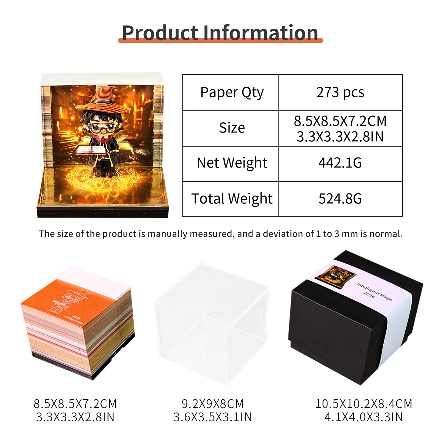 Wizard Harry Potter Mage 3D Calendar Memo Pad With Light