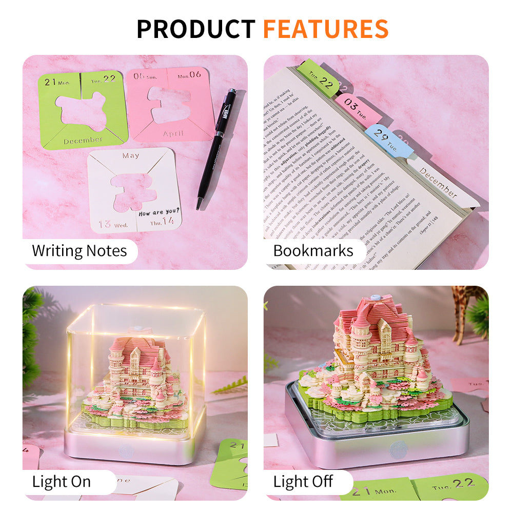 Love Castle 3D Model Hand Torn Memo Pad With Daily Calendar 2026