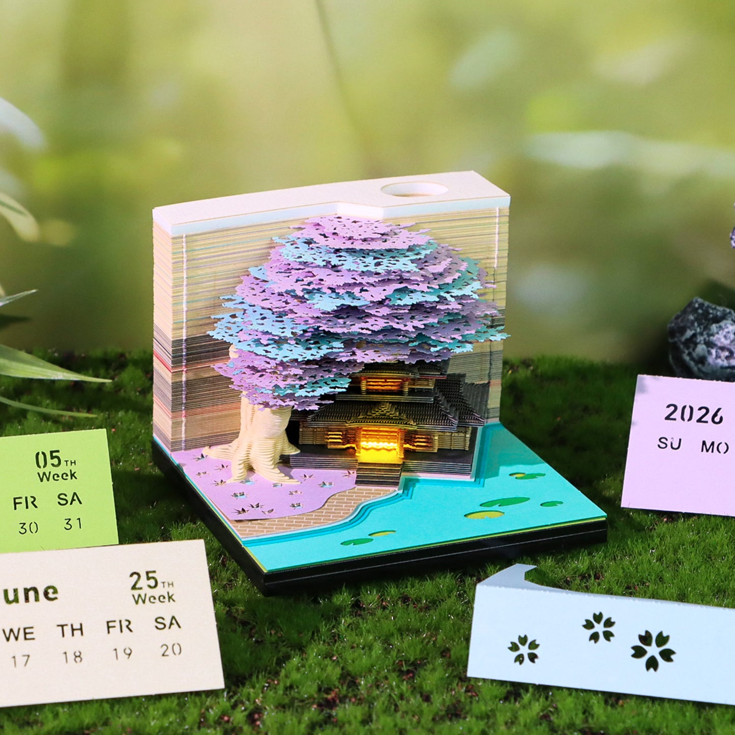 Treehouse 3D Model Hand Torn Memo Pad With Weekly Calendar 2026