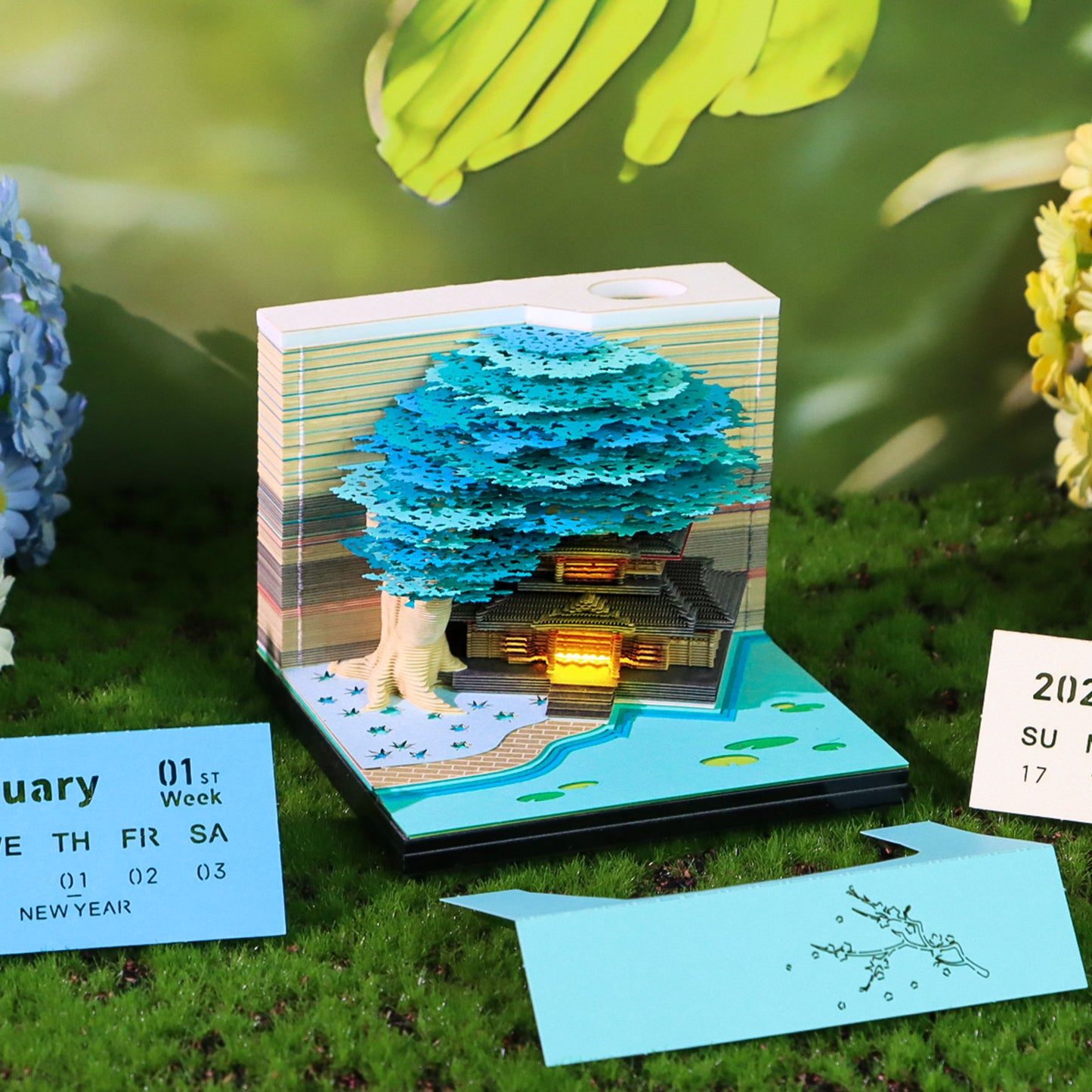 Treehouse 3D Model Hand Torn Memo Pad With Weekly Calendar 2026