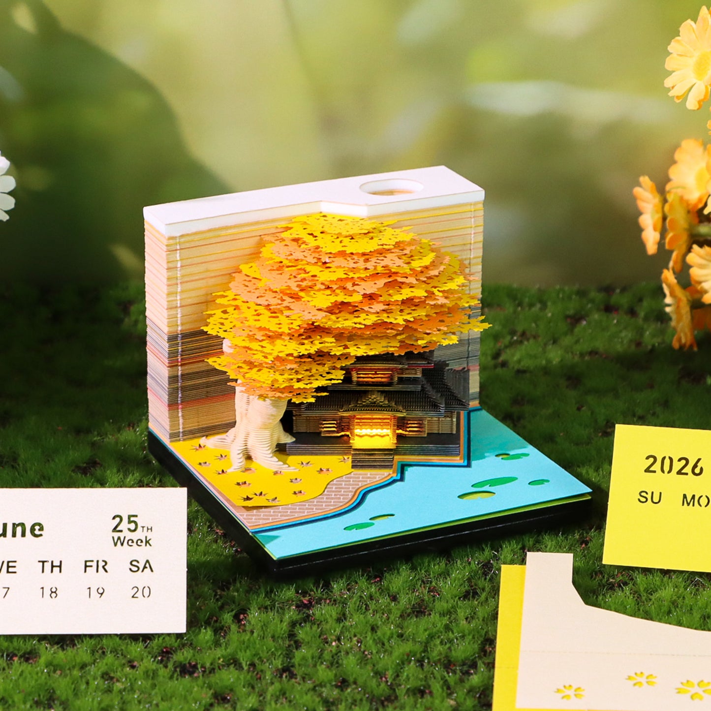 Treehouse 3D Model Hand Torn Memo Pad With Weekly Calendar 2026