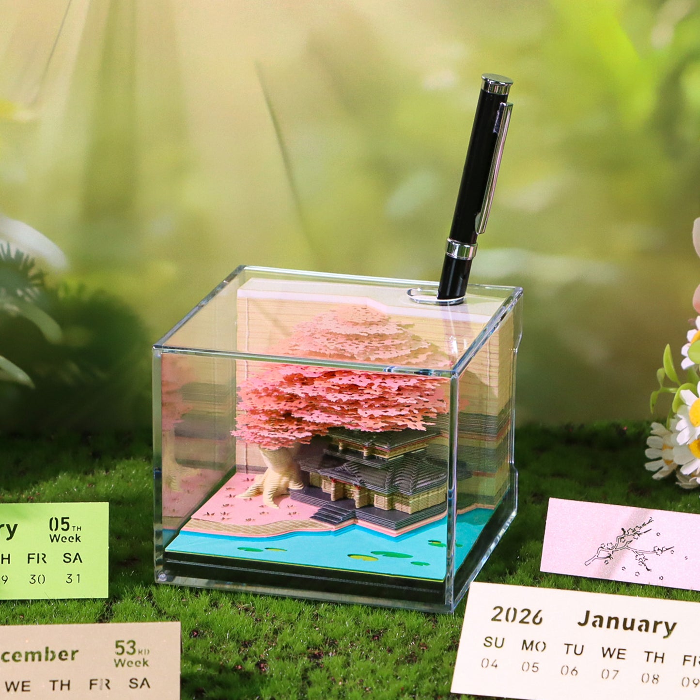 Treehouse 3D Model Hand Torn Memo Pad With Weekly Calendar 2026