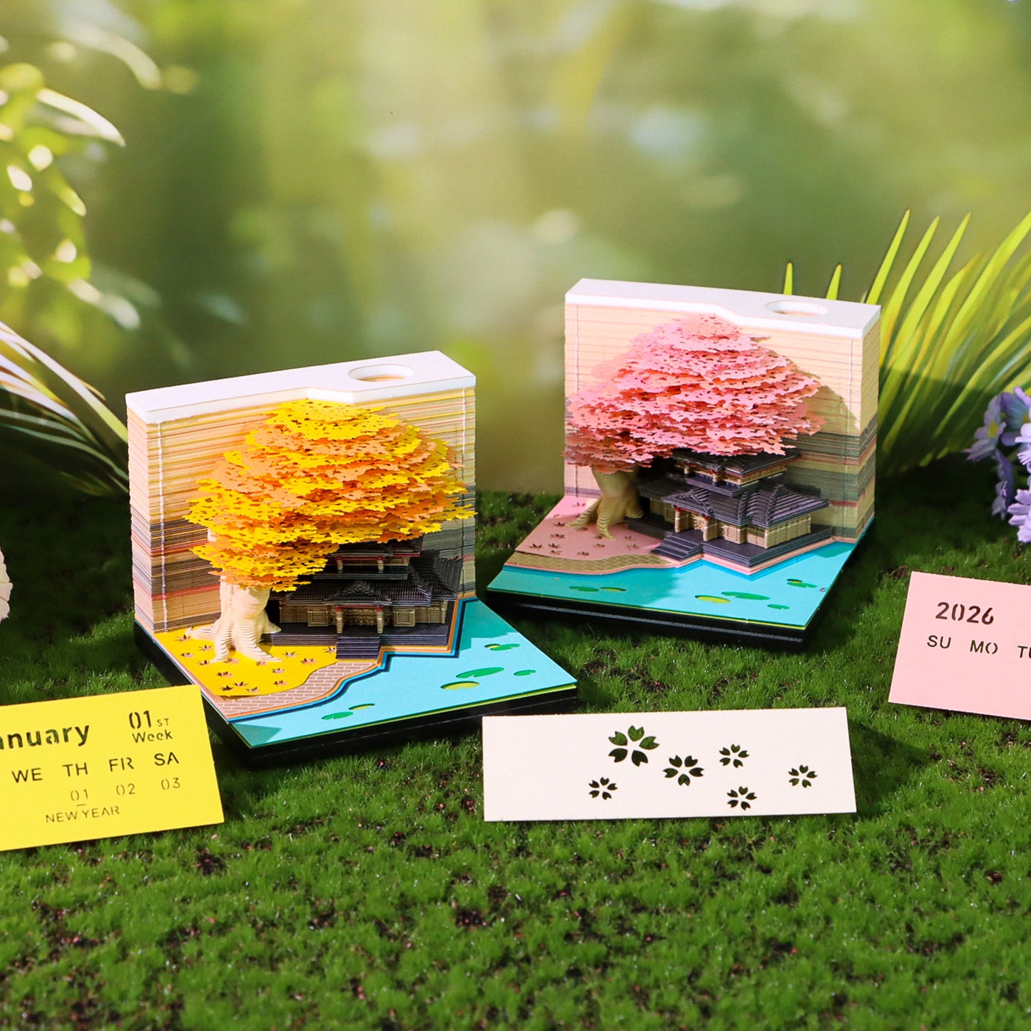 Treehouse 3D Model Hand Torn Memo Pad With Weekly Calendar 2026