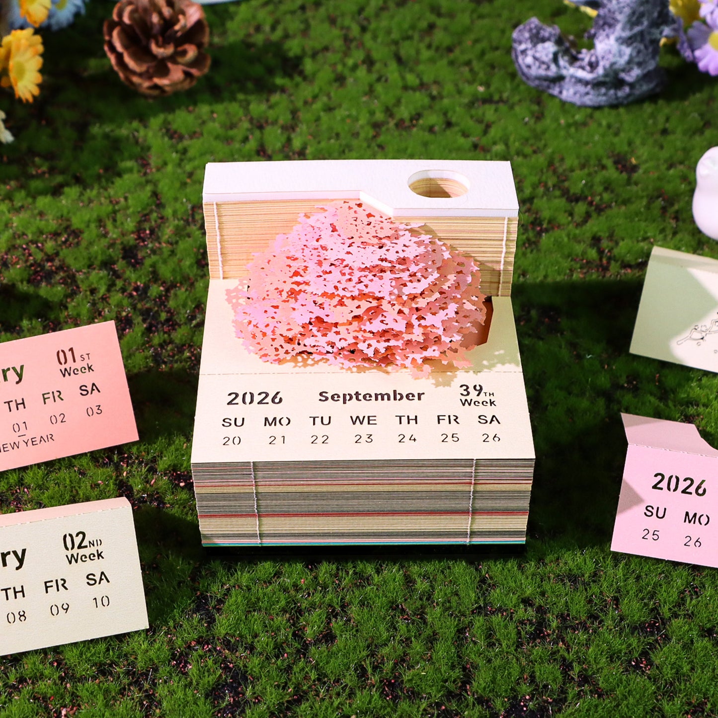 Treehouse 3D Model Hand Torn Memo Pad With Weekly Calendar 2026