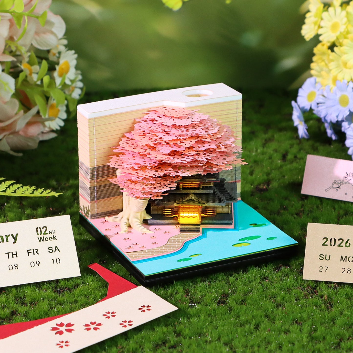 Treehouse 3D Model Hand Torn Memo Pad With Weekly Calendar 2026