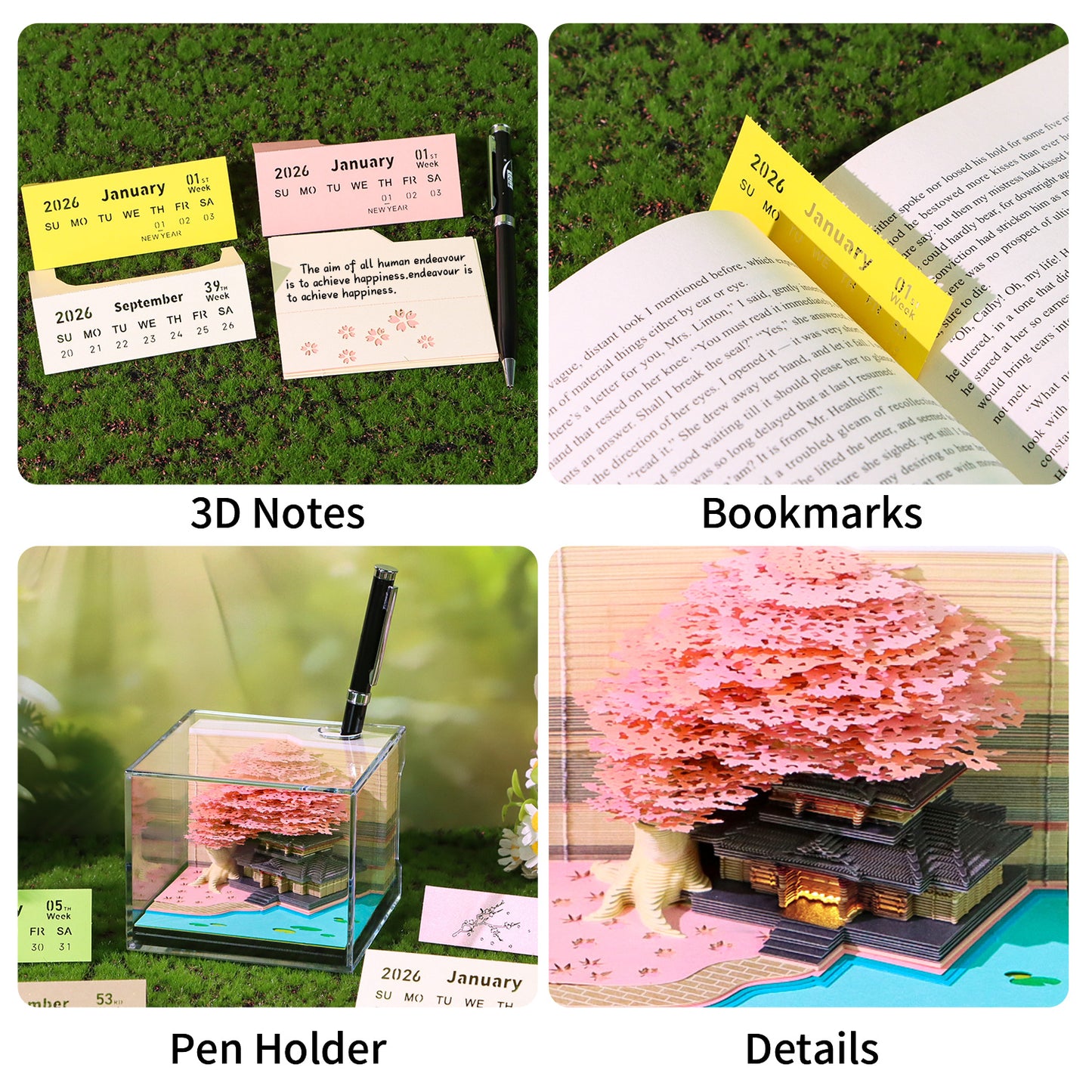 Treehouse 3D Model Hand Torn Memo Pad With Weekly Calendar 2026