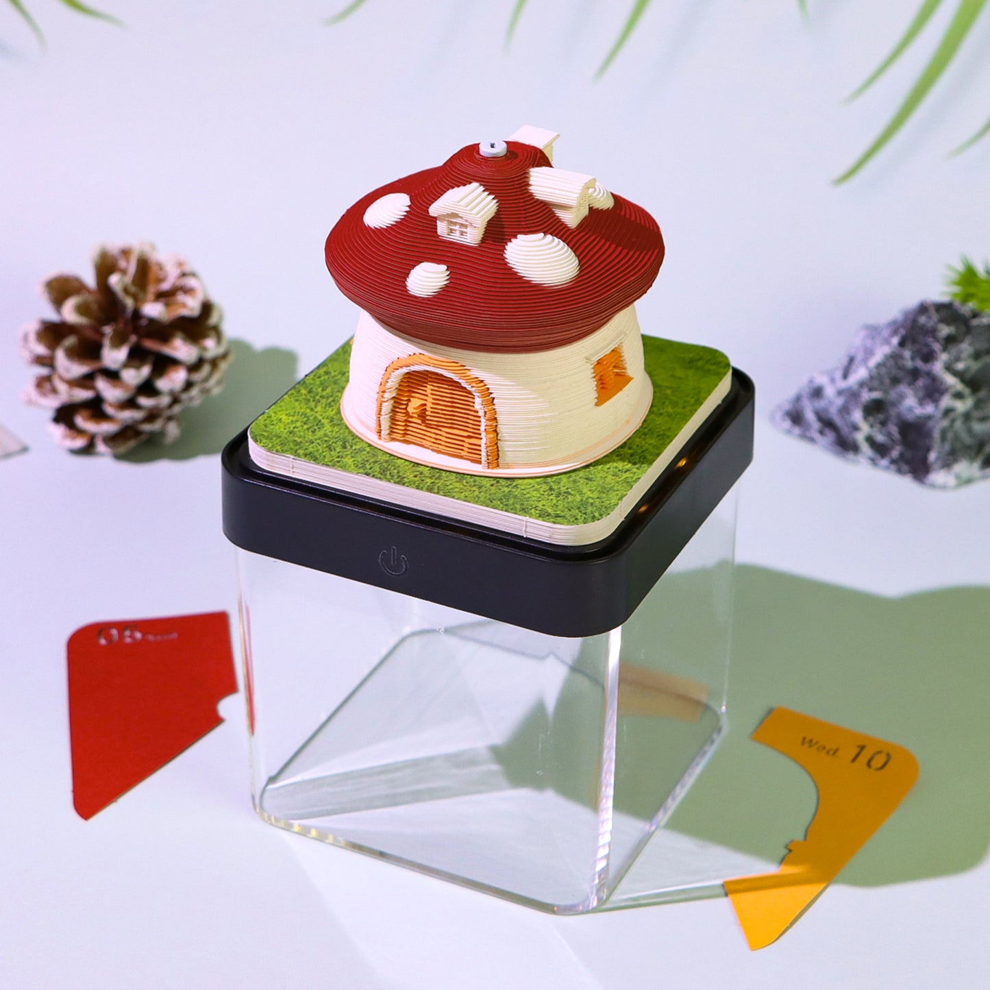 Mushroom 3D Model Hand Torn Memo Pad With Daily Calendar 2026