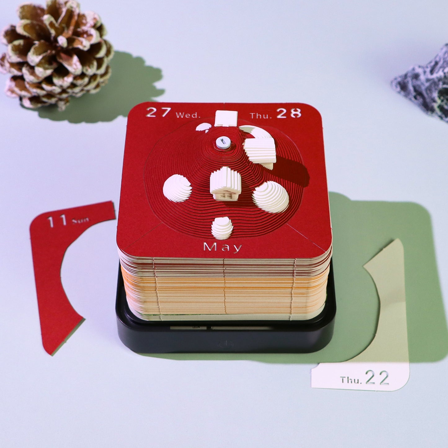 Mushroom 3D Model Hand Torn Memo Pad With Daily Calendar 2026