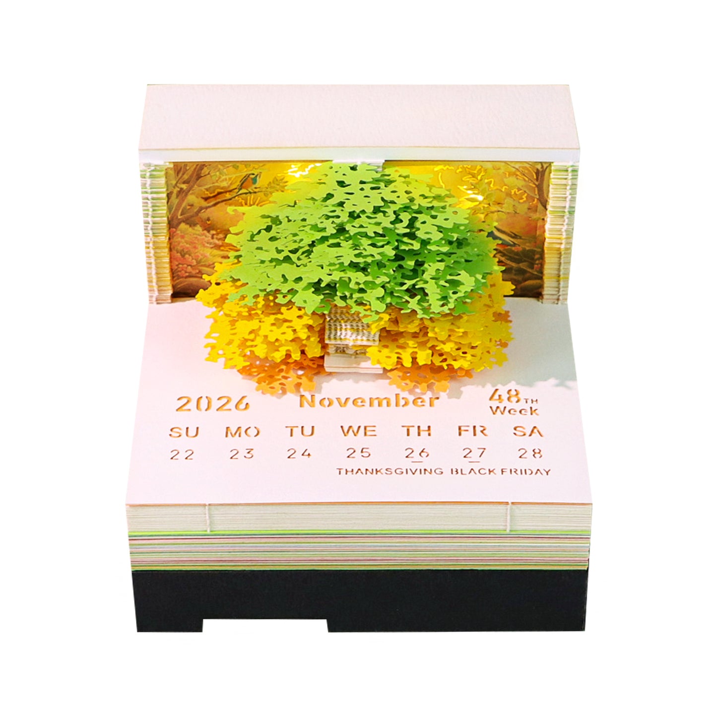 Treehouse 3D Model Hand Torn Memo Pad With Music Speaker
