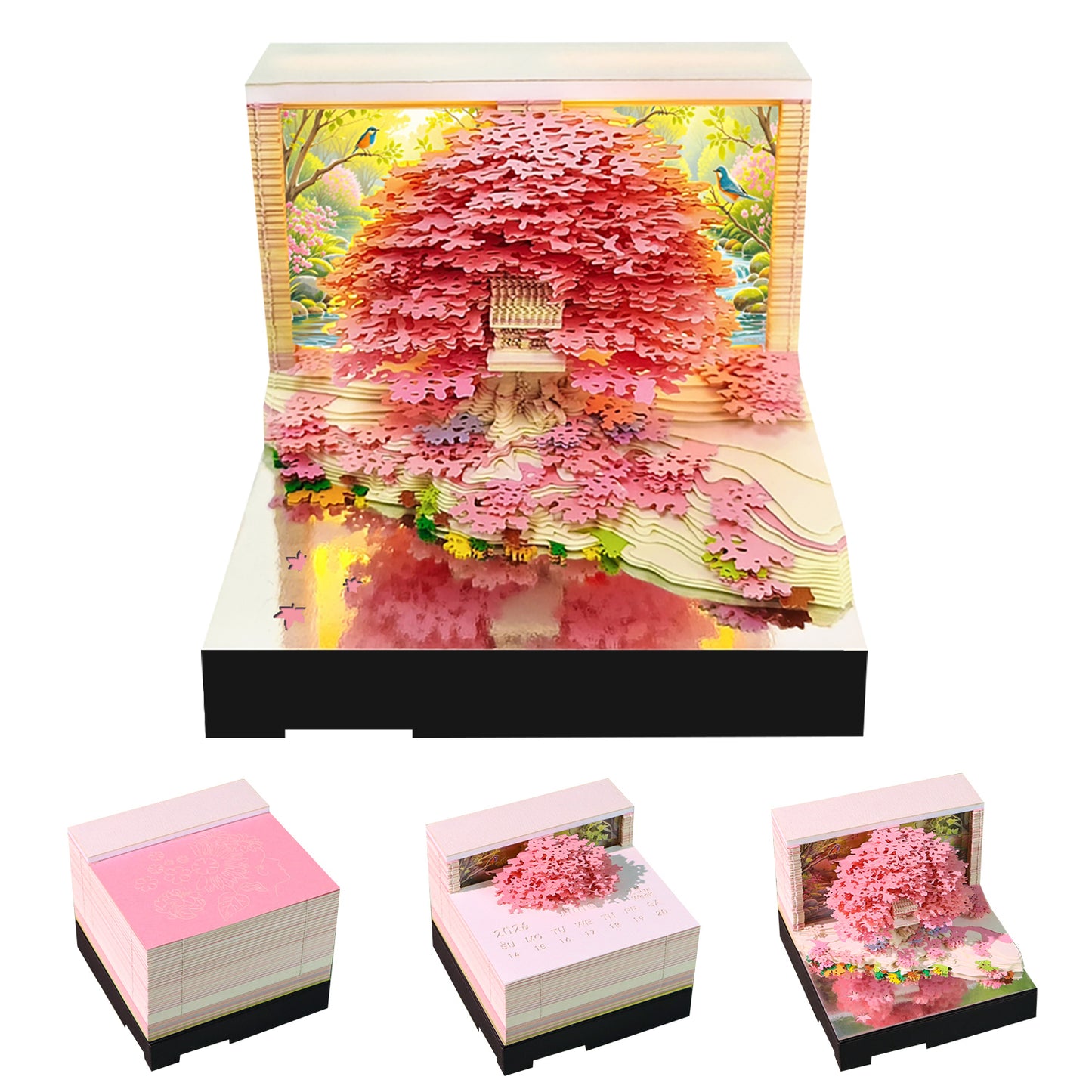 Treehouse 3D Model Hand Torn Memo Pad With Music Speaker