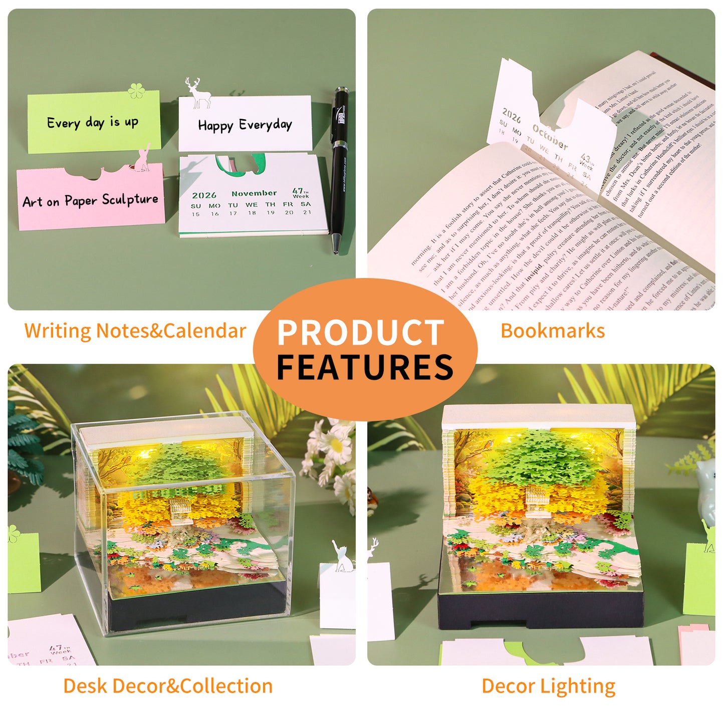 Treehouse 3D Model Hand Torn Memo Pad With Music Speaker