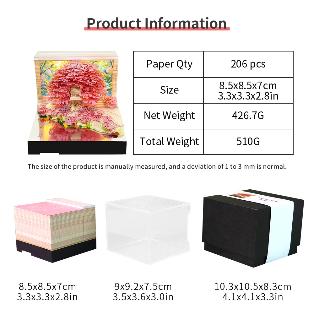 Treehouse 3D Model Hand Torn Memo Pad With Music Speaker