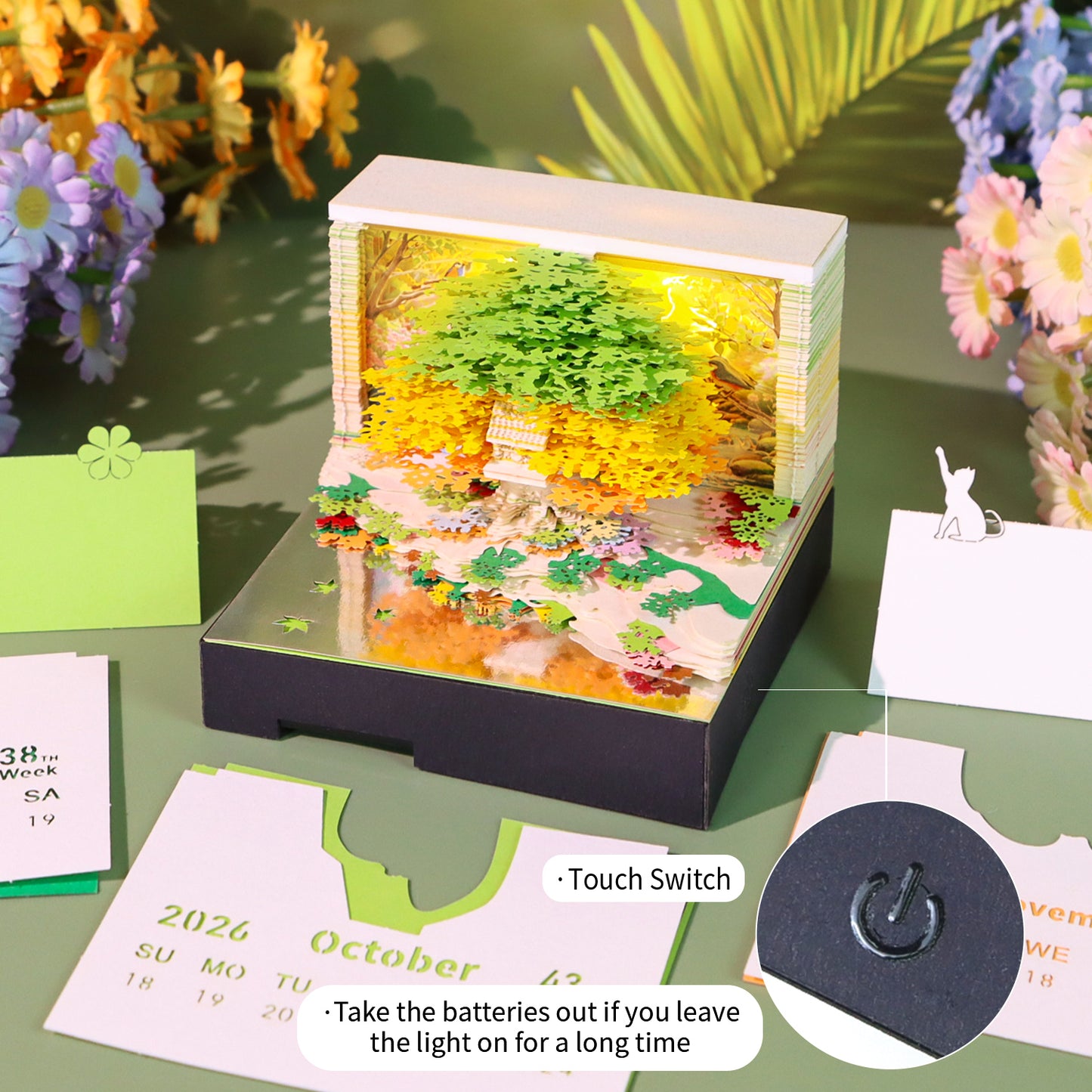 Treehouse 3D Model Hand Torn Memo Pad With Music Speaker