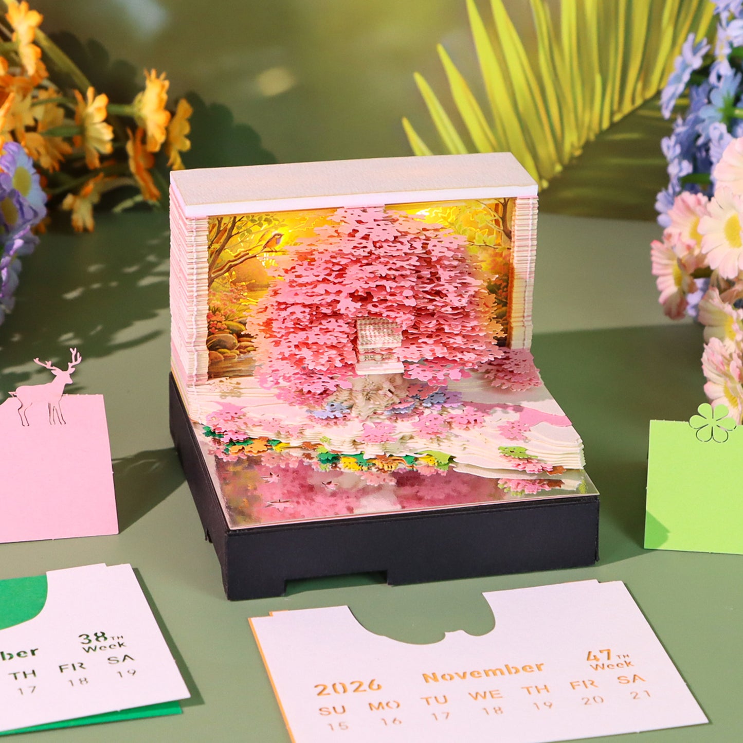 Treehouse 3D Model Hand Torn Memo Pad With Music Speaker