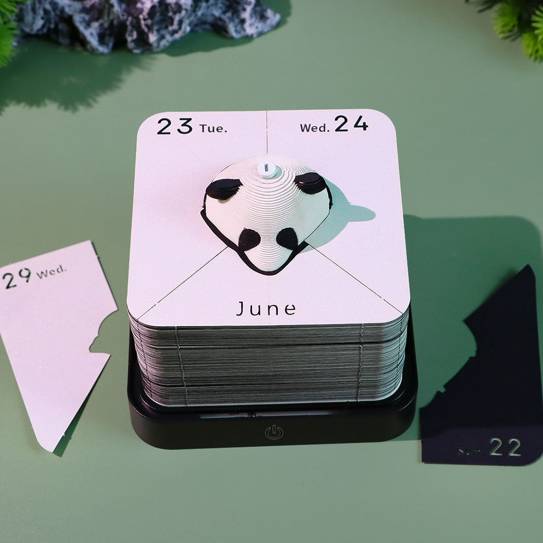 Cute Panda 3D Model Hand Torn Memo Pad With Daily Calendar 2026