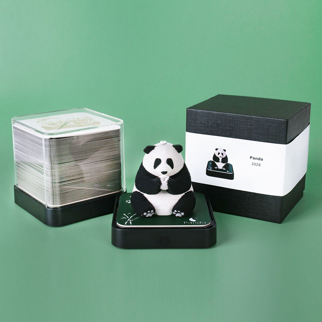 Cute Panda 3D Model Hand Torn Memo Pad With Daily Calendar 2026