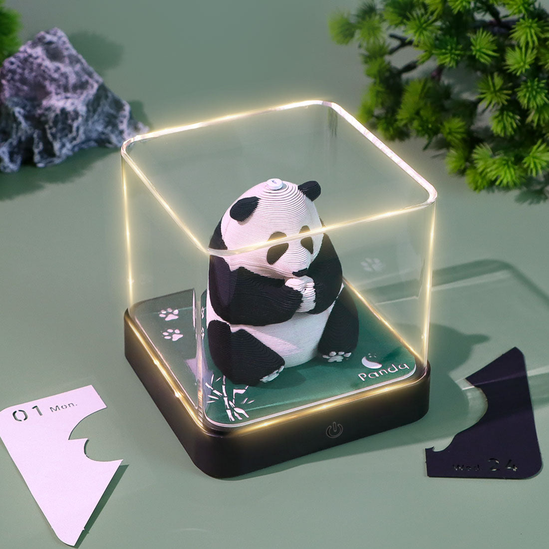 Cute Panda 3D Model Hand Torn Memo Pad With Daily Calendar 2026