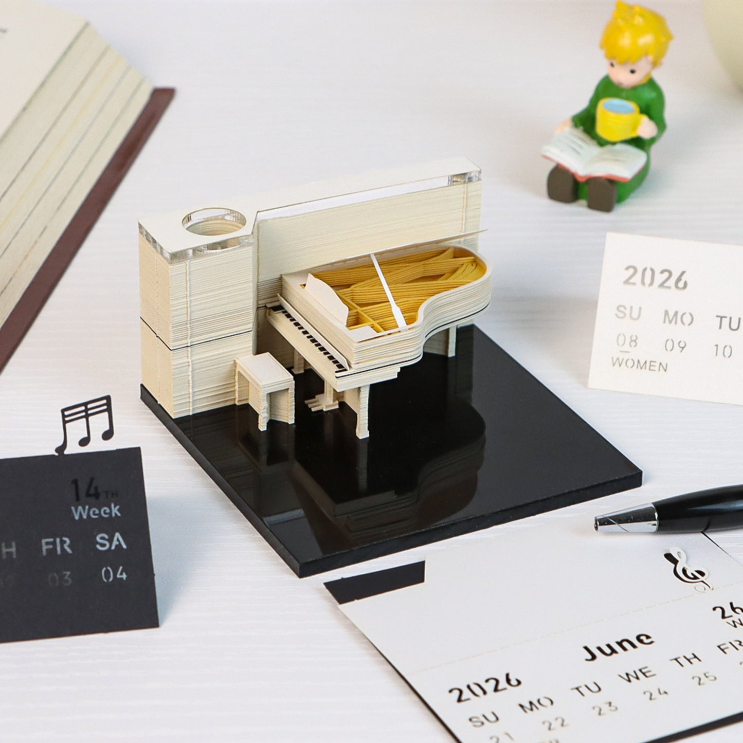 Piano model 3D Memo Pad(3D Calendar 2026)