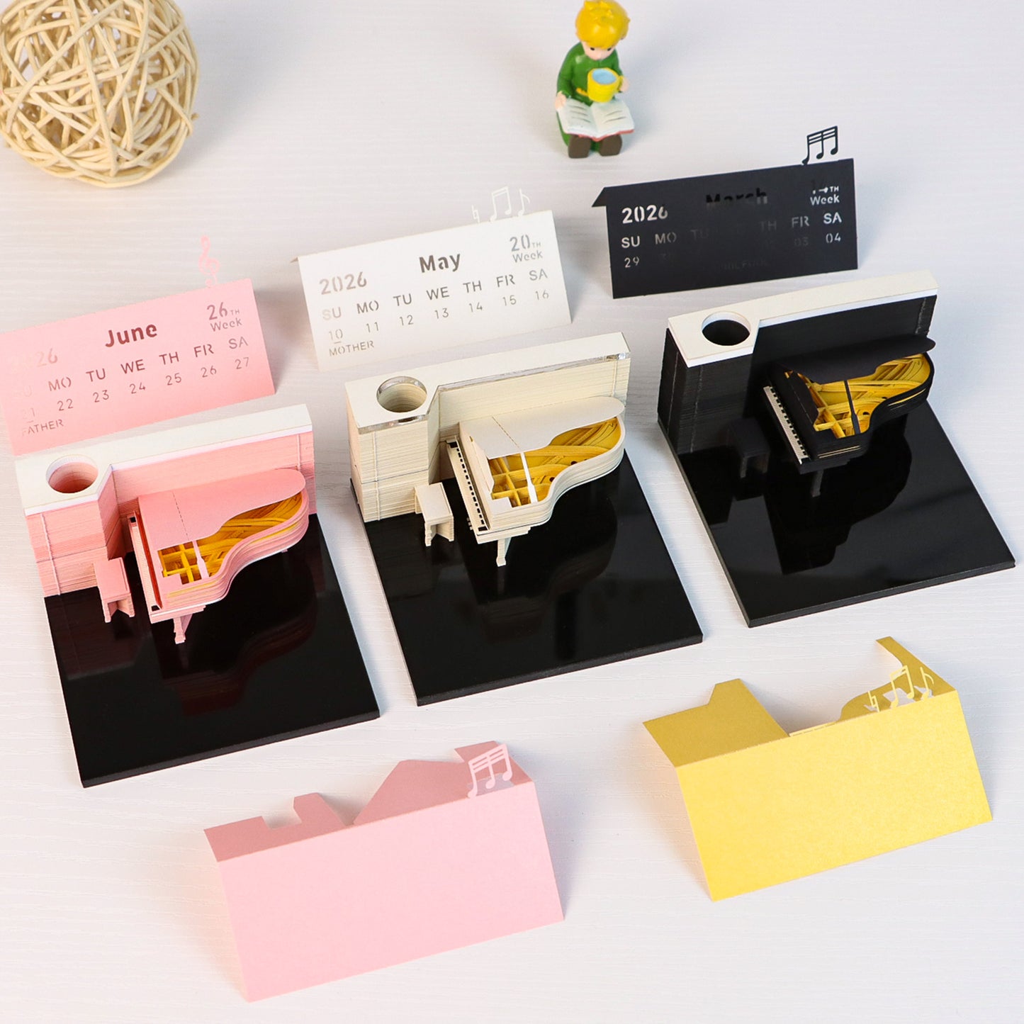 Piano model 3D Memo Pad(3D Calendar 2026)