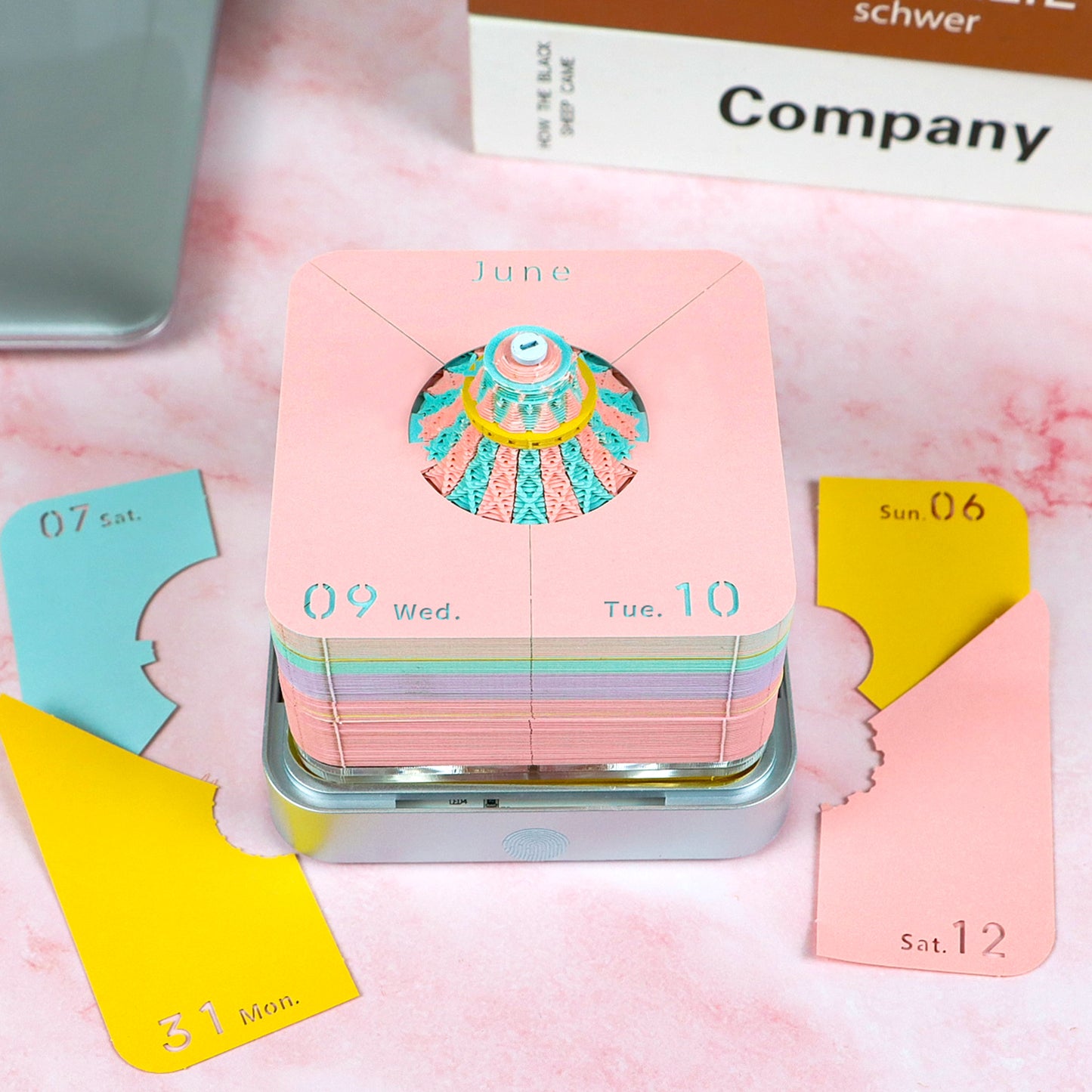 Lighted Carousel 3D Model Hand Torn Memo Pad With Daily Calendar 2026