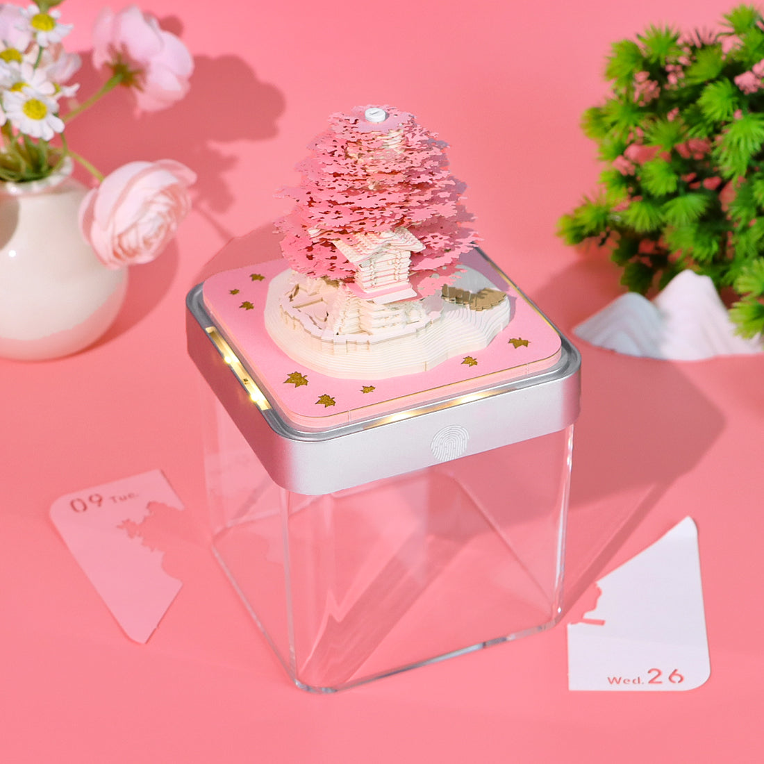Pink Treehouse Model Hand Torn 3D Memo Pad Panoramic 3D Calendar