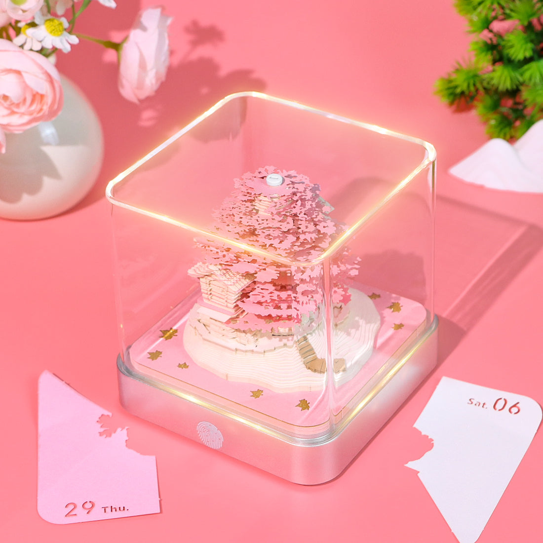 Pink Treehouse Model Hand Torn 3D Memo Pad Panoramic 3D Calendar