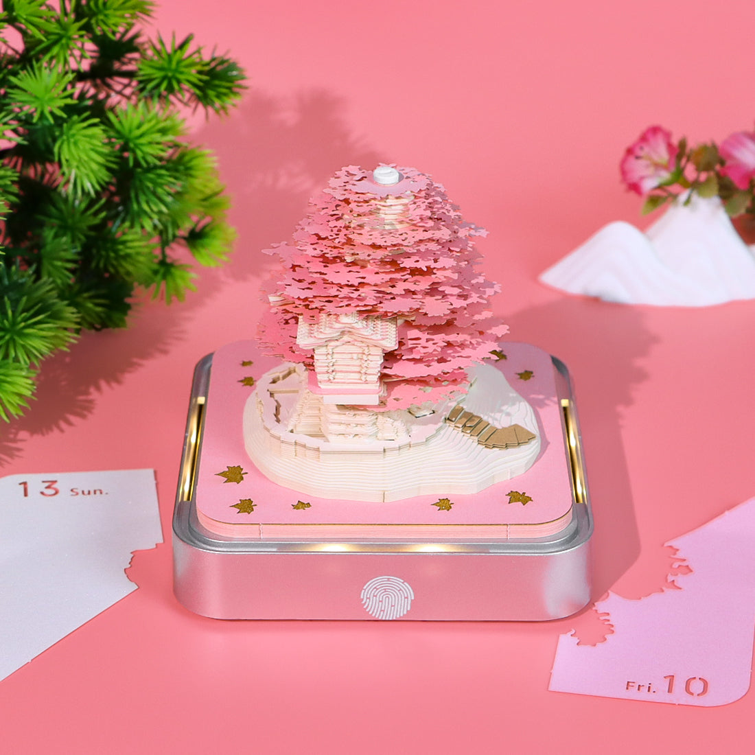 Pink Treehouse Model Hand Torn 3D Memo Pad Panoramic 3D Calendar