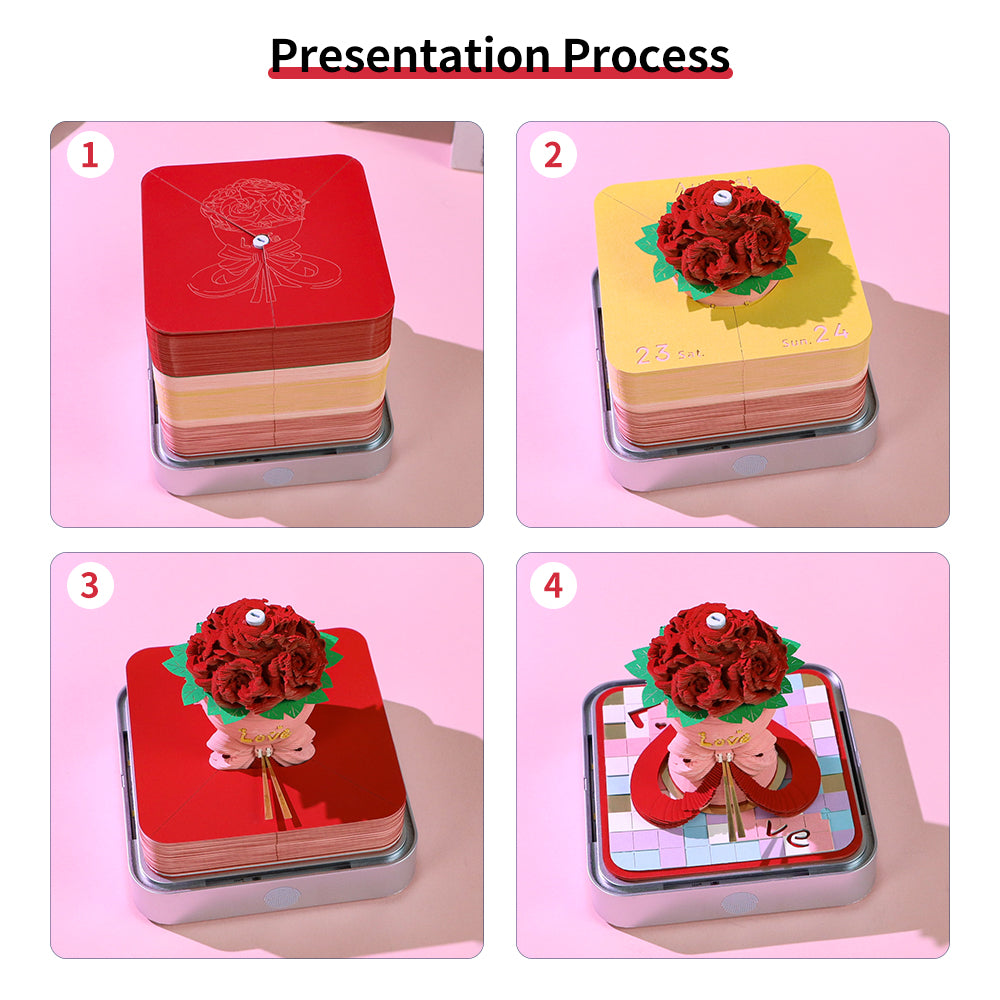 valentines day gift rose bouquet 3d memo pad