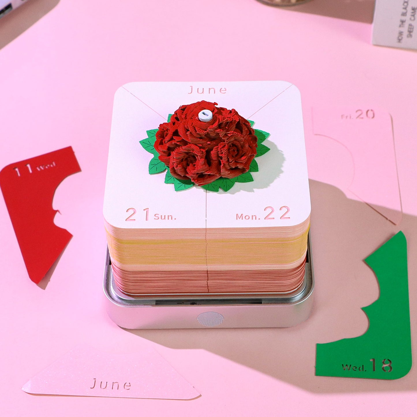 Roses Bouquet 3D Model Hand Torn Memo Pad With Daily Calendar 2026