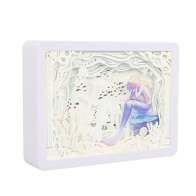 Music Undersea Style Paper Craving Lamp(white frame)
