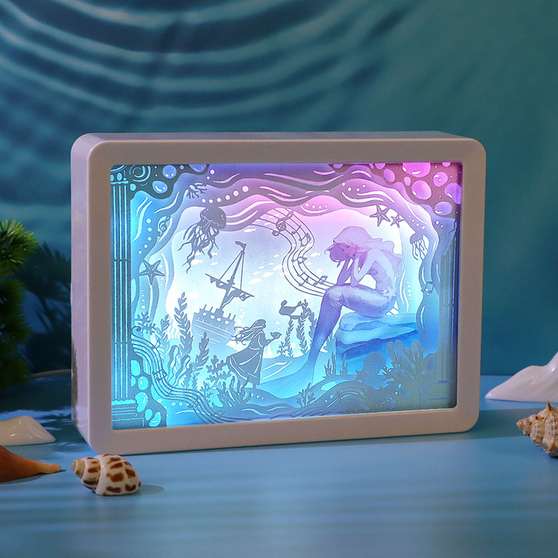 Music Undersea Style Paper Craving Lamp(white frame)