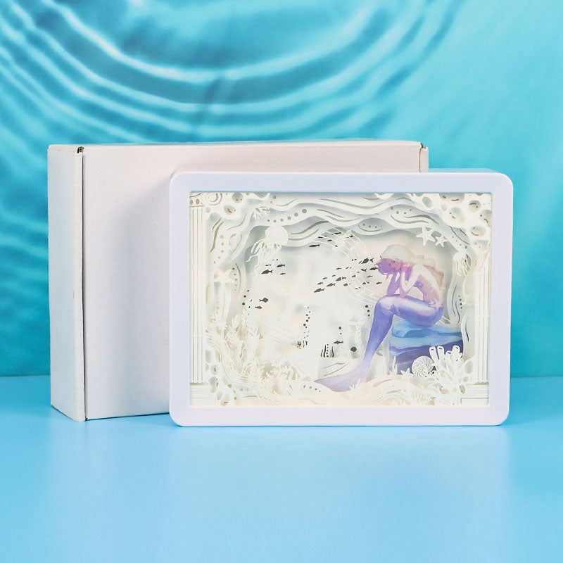 Music Undersea Style Paper Craving Lamp(white frame)