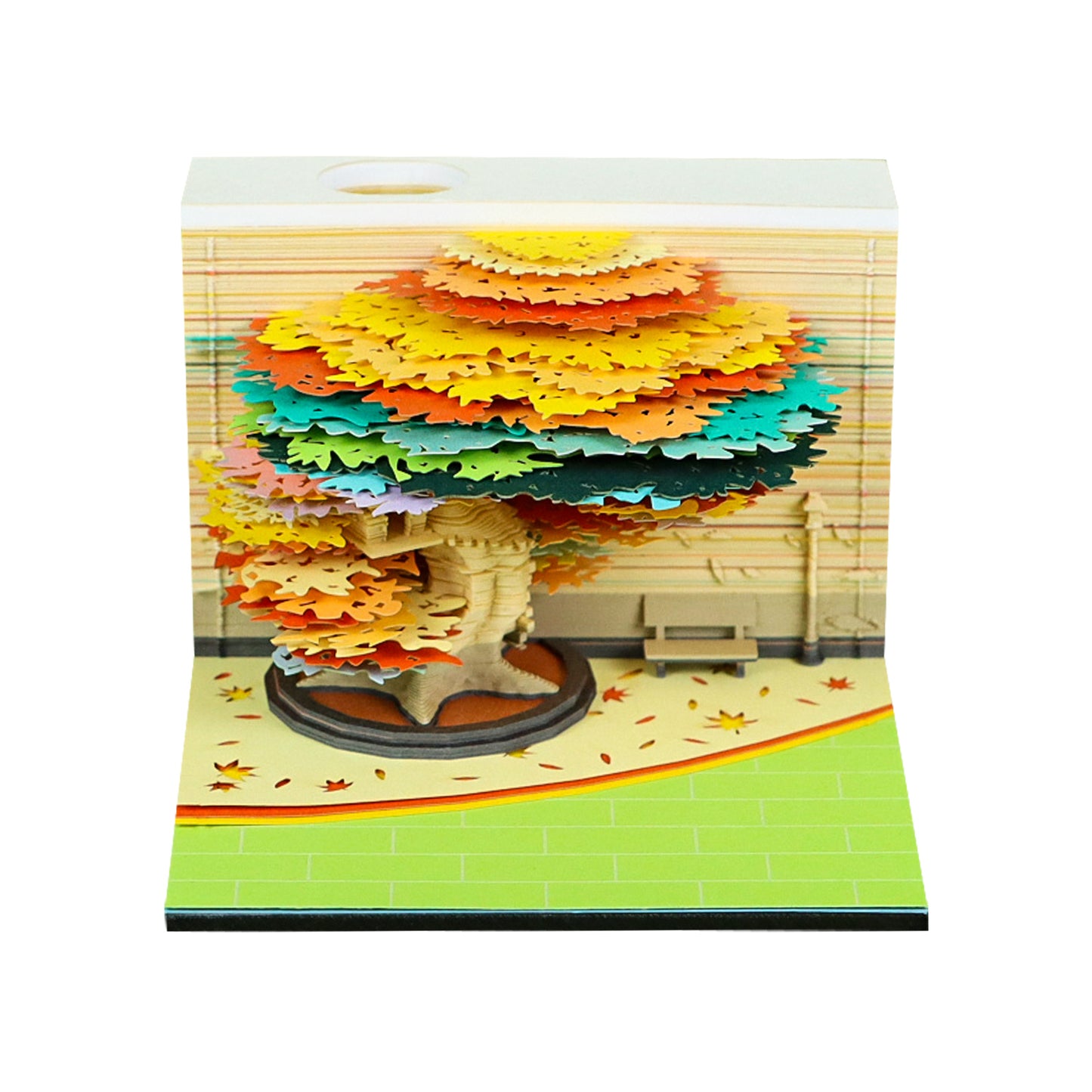 Four Season Tree 3D Model Hand Torn Memo Pad With Weekly Calendar 2026