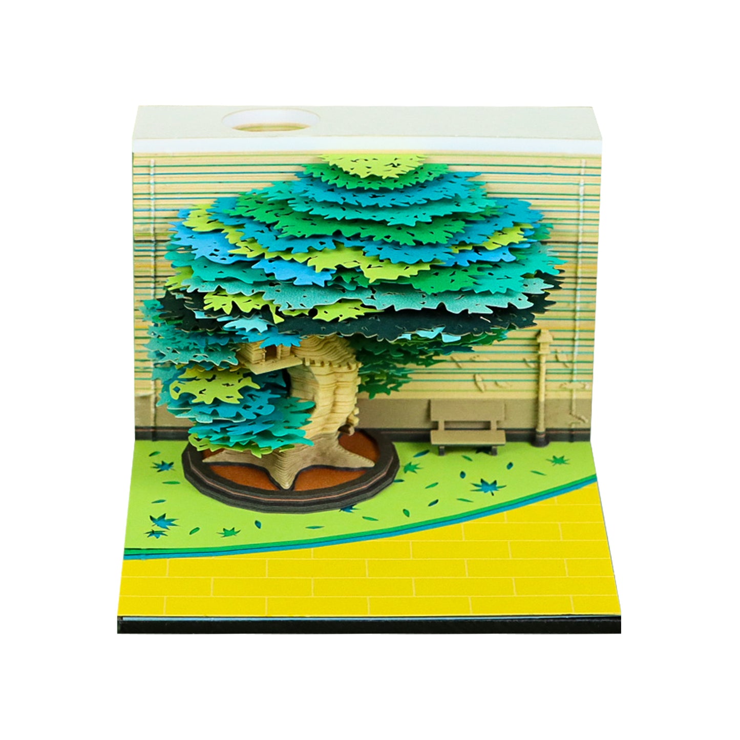 Four Season Tree 3D Model Hand Torn Memo Pad With Weekly Calendar 2026