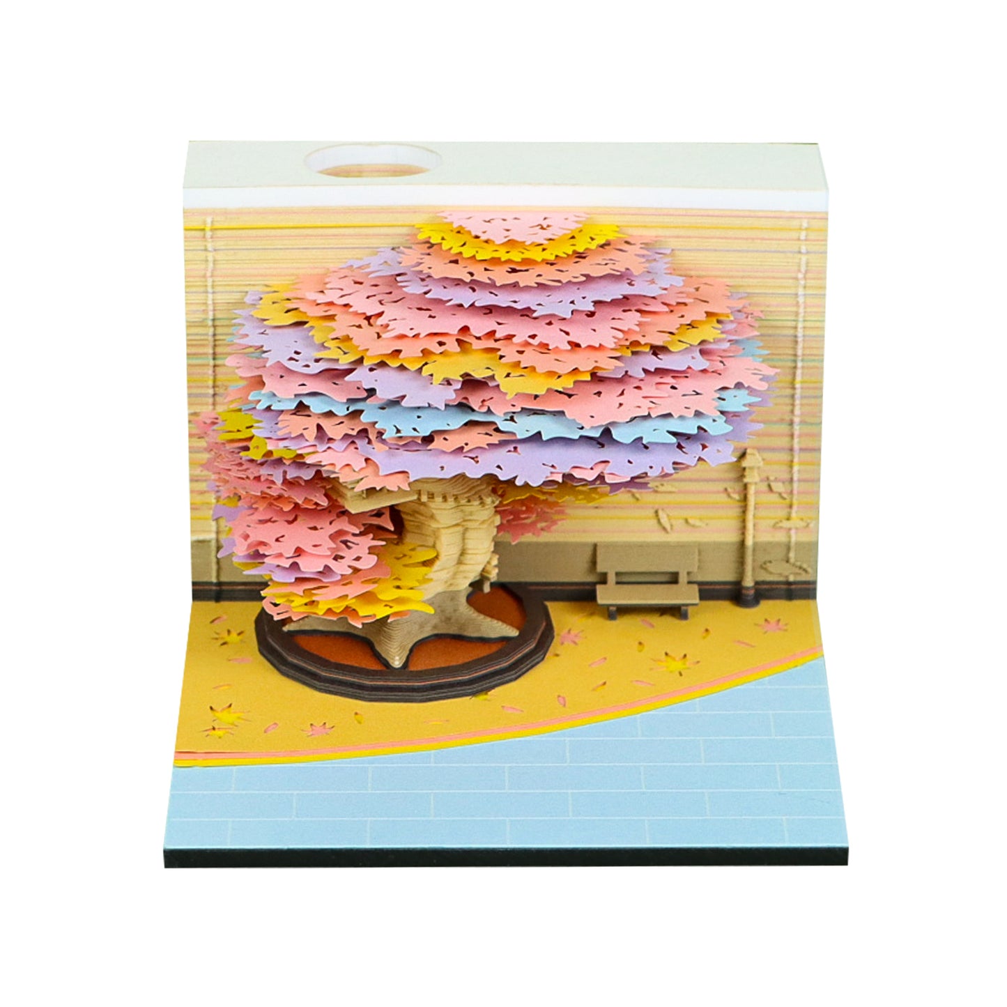 Four Season Tree 3D Model Hand Torn Memo Pad With Weekly Calendar 2026
