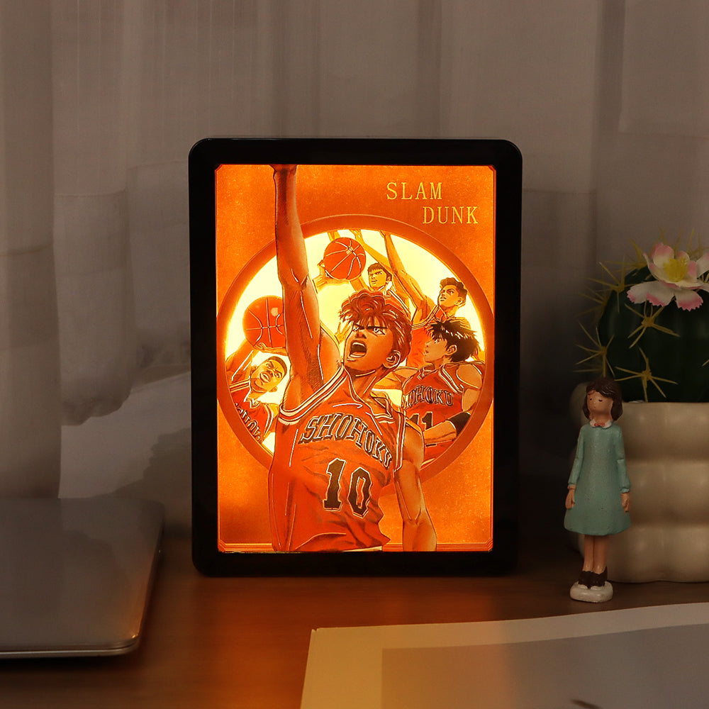 Slam Dunk Manga Anime Light Box Paper Craving Lamp(Black Shadow Box Frame)-2