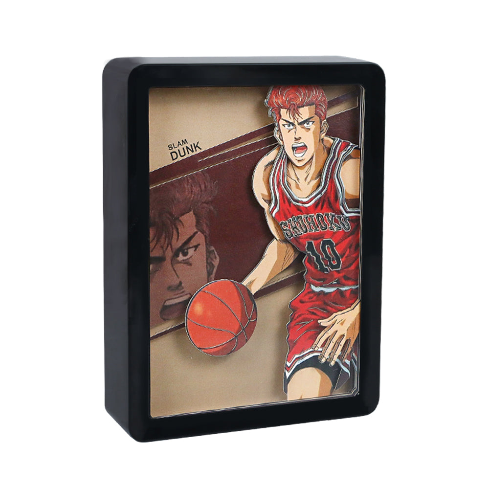 Slam Dunk Sakuragi Hanamichi Manga Anime Light Box Paper Craving Lamp(Black Shadow Box Frame)