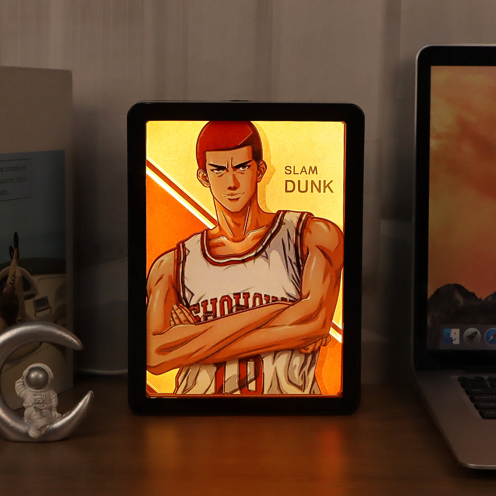 Slam Dunk Manga Anime Light Box Paper Craving Lamp(Black Shadow Box Frame)-3