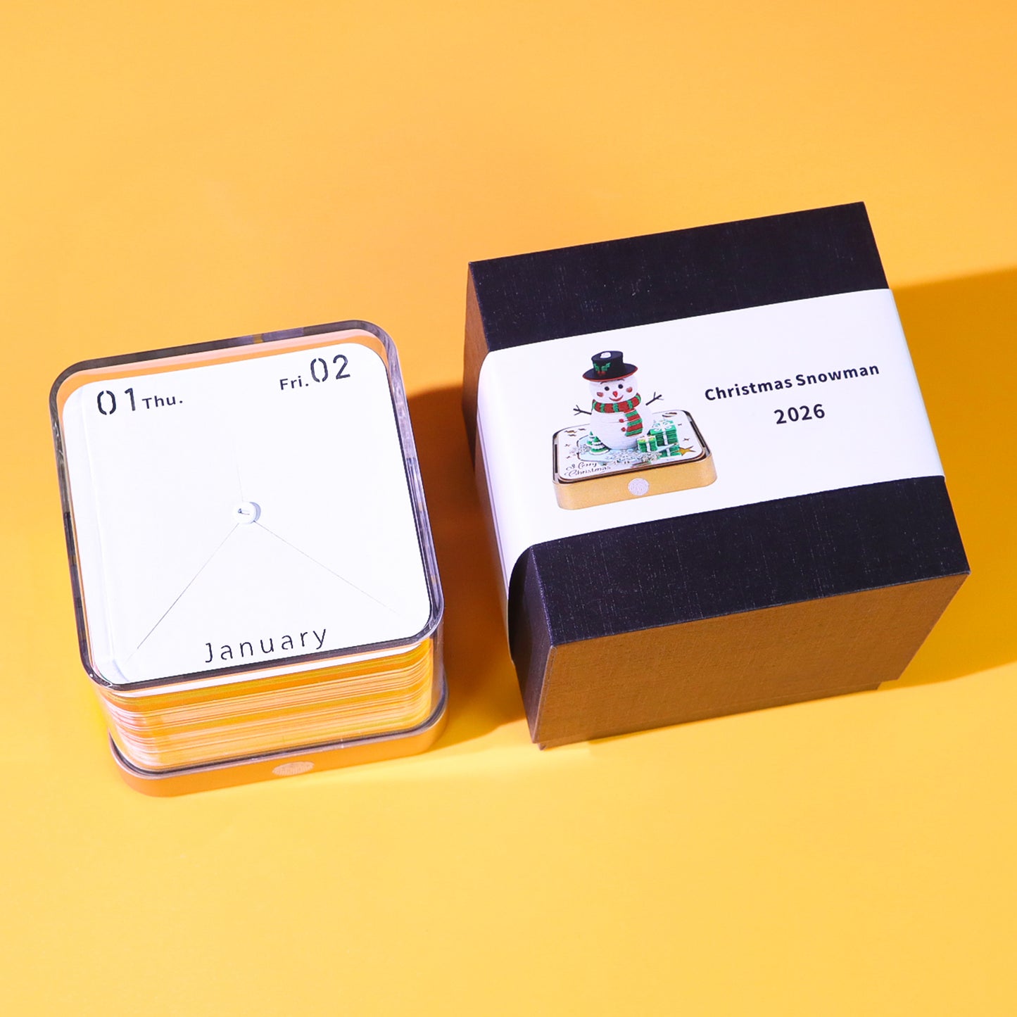 Christmas Snowman 3D Model Hand Torn Memo Pad With Daily Calendar 2026