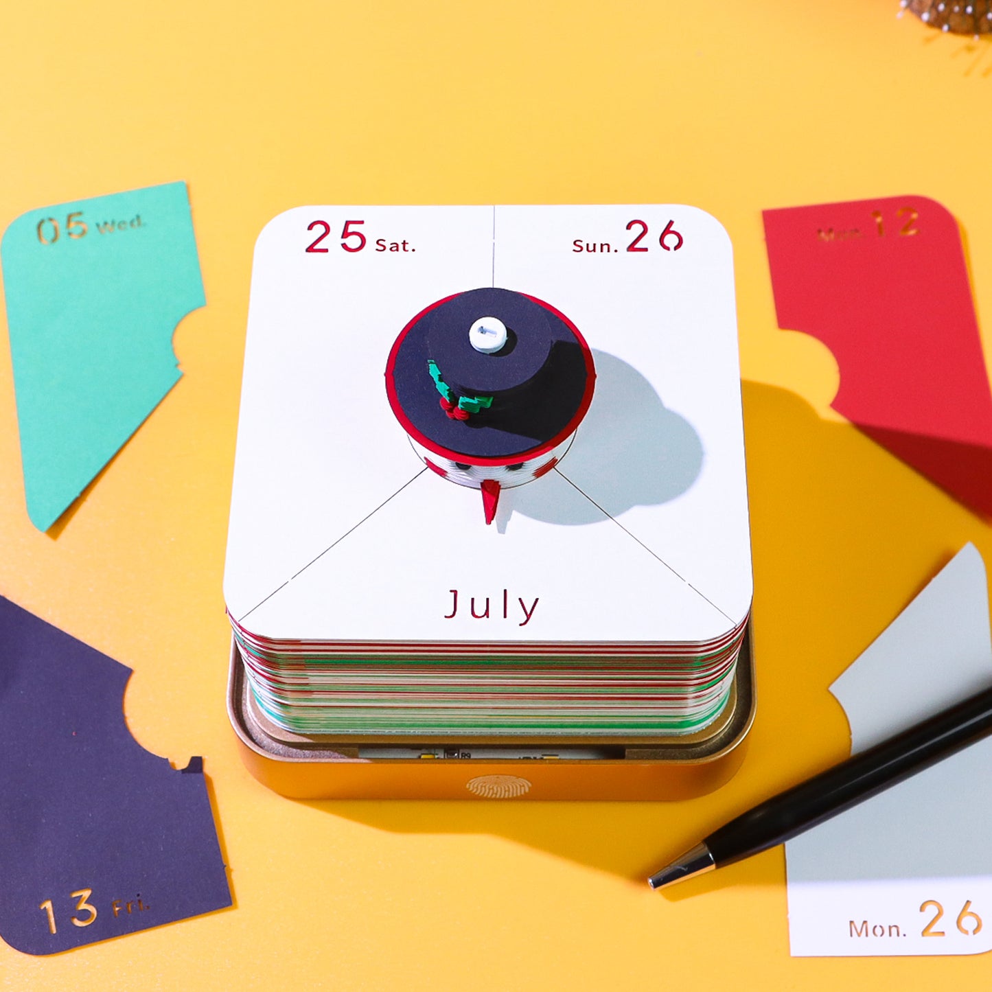 Christmas Snowman 3D Model Hand Torn Memo Pad With Daily Calendar 2026