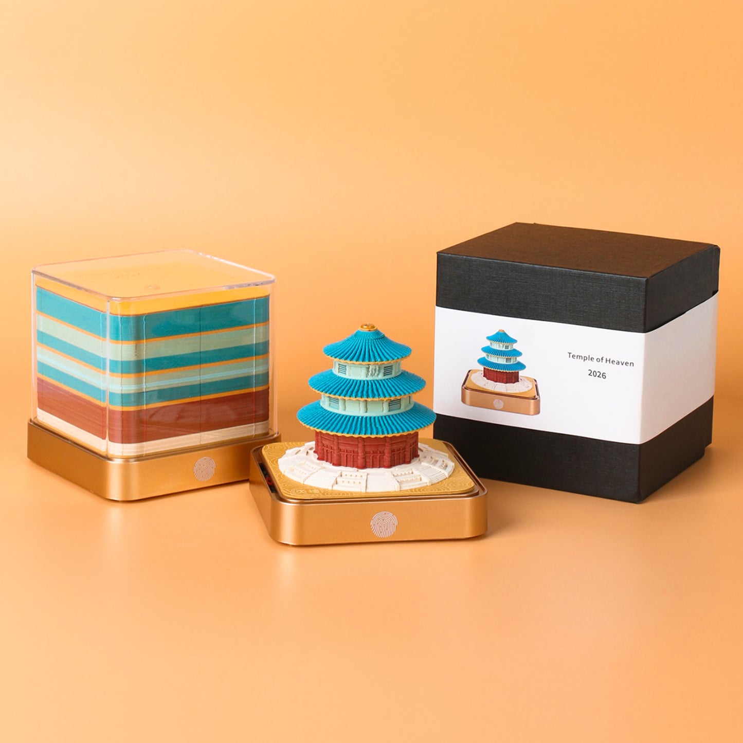 Temple of Heaven 3D Model Hand Torn Memo Pad With Daily Calendar 2026