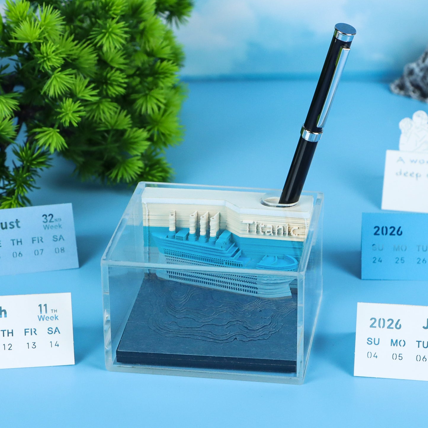 Titanic 3D Model Hand Torn Memo Pad With Weekly Calendar 2026