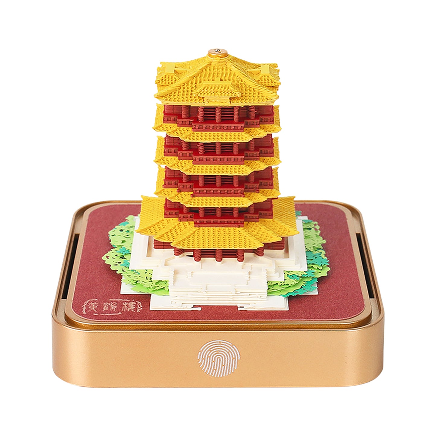 Yellow Crane Tower 3D Model Hand Torn Memo Pad With Daily Calendar 2026