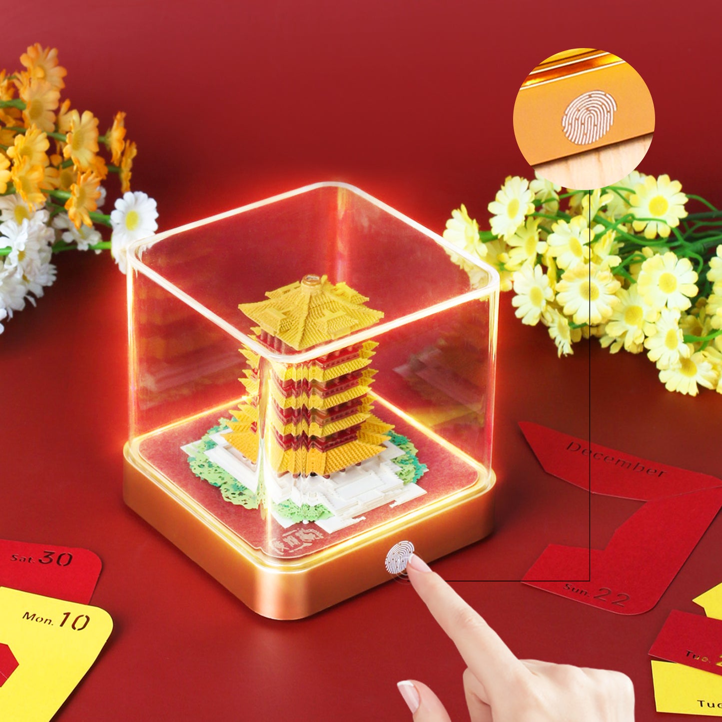 Yellow Crane Tower 3D Model Hand Torn Memo Pad With Daily Calendar 2026