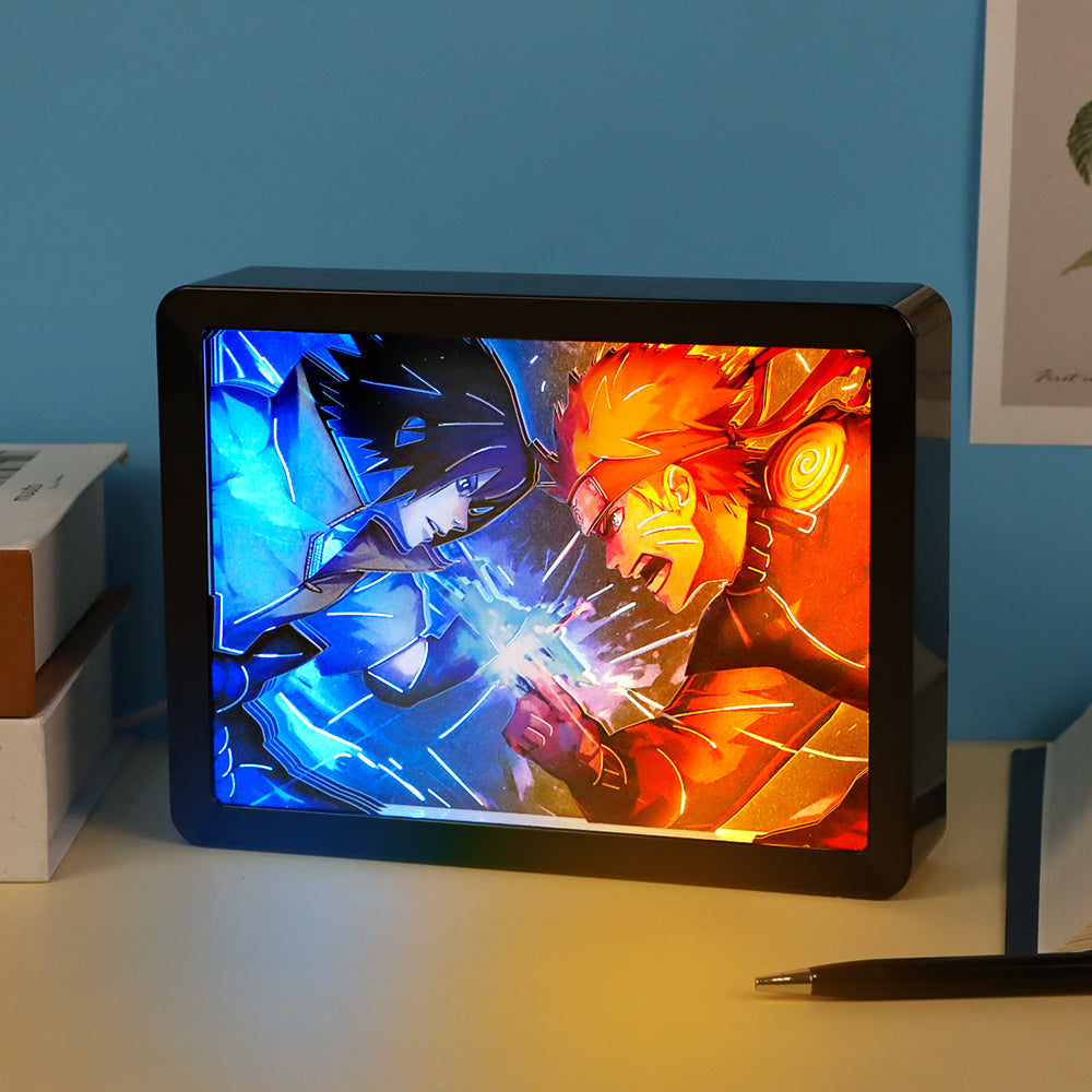 Naruto Paper Craving Lamp(Black Shadow Box Frame)