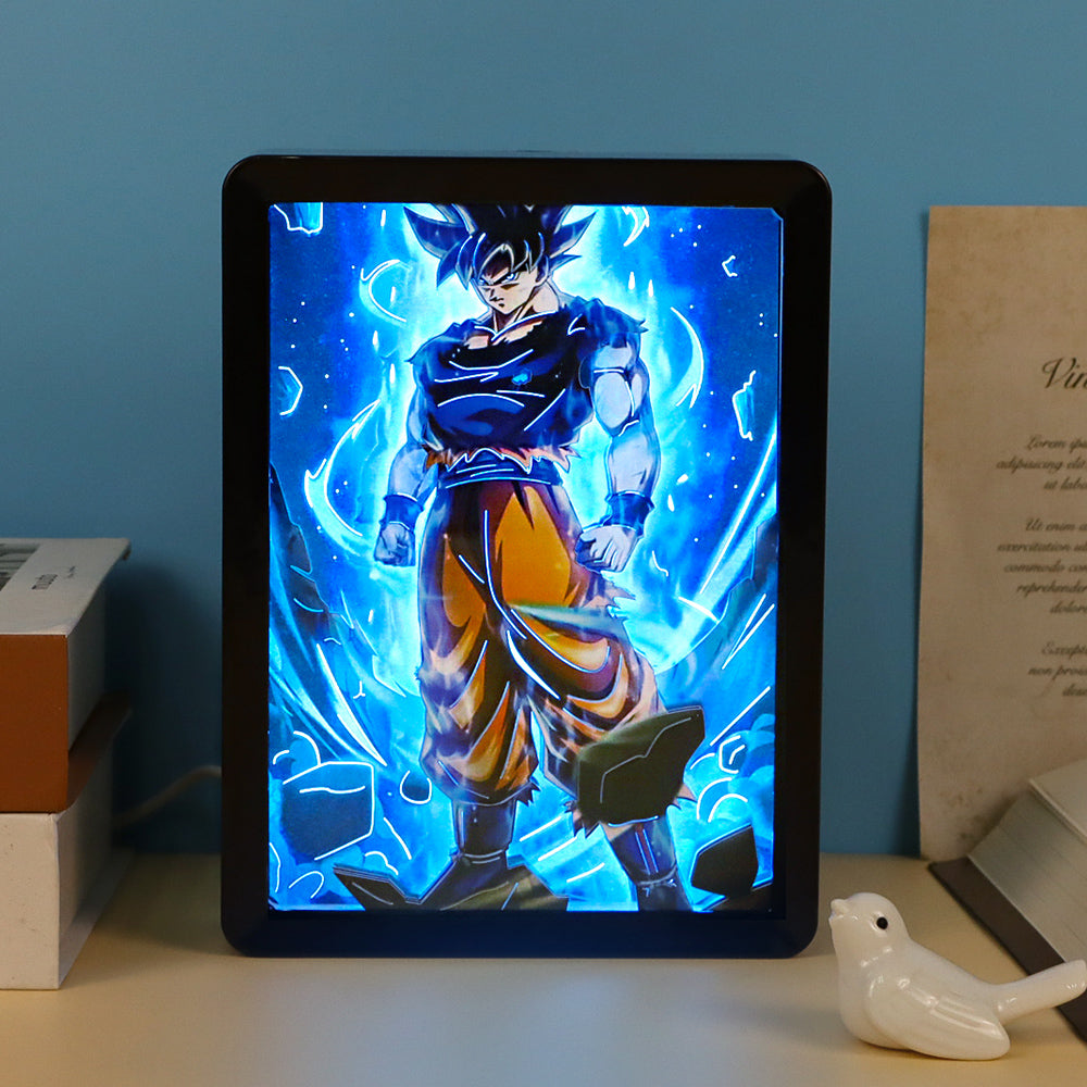 Dragon Ball Sangoku Anime Paper Craving Lamp(Black Shadow Box Frame)