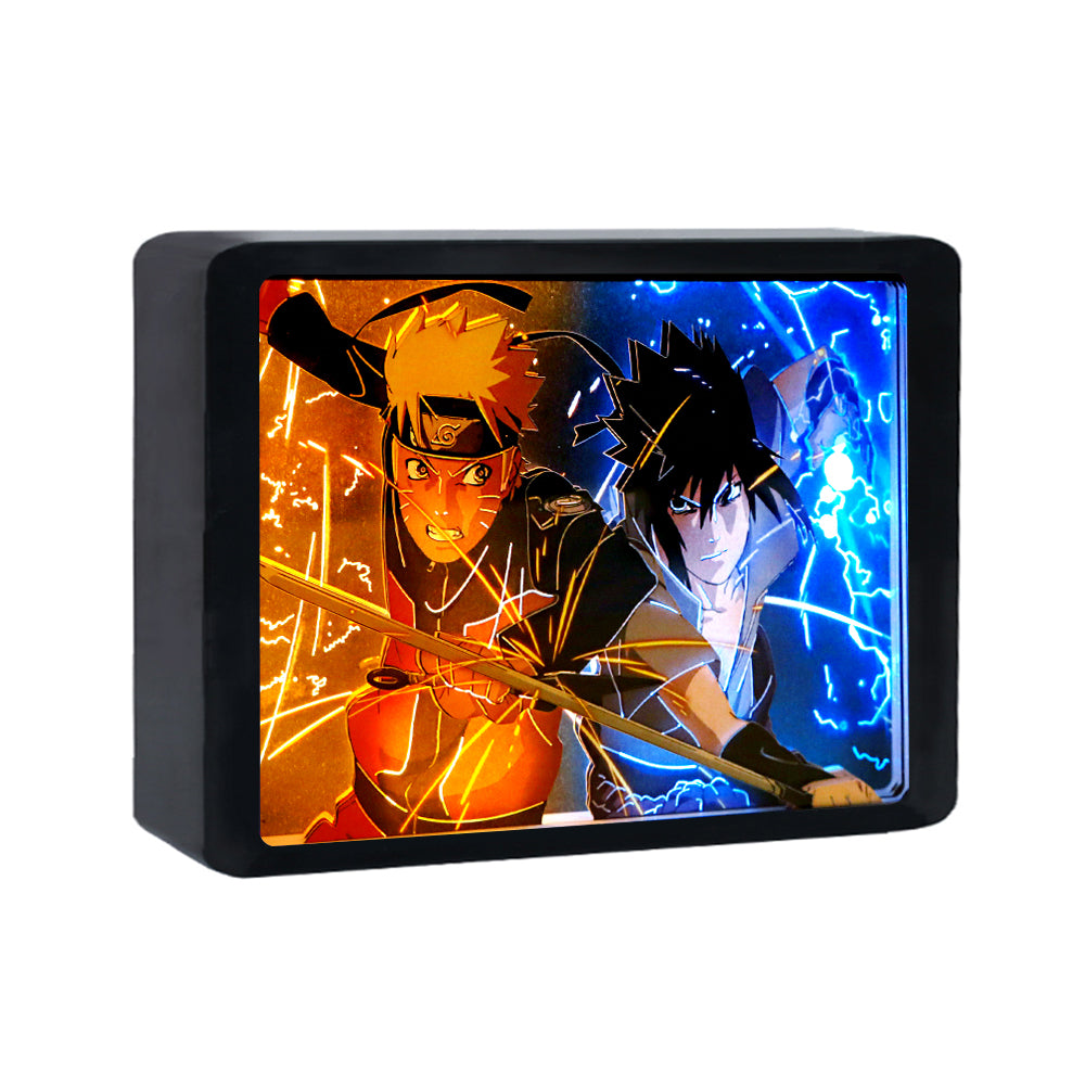 Naruto Character Anime Paper Craving Lamp(Black Shadow Box Frame)